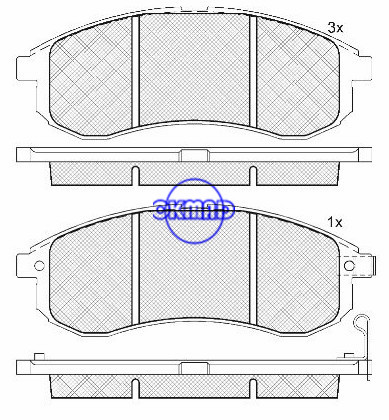 Plaquette de frein MITSUBISHI L 200 FMSI:D1214-8334 OEM:DBP 511 126 WVA:23879,F1214