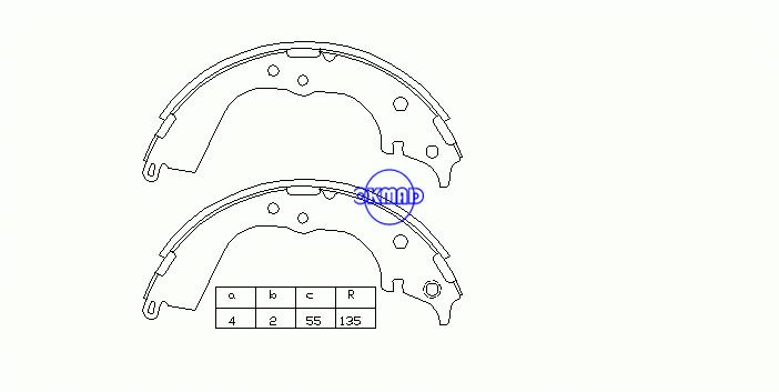 TOYOTA HIACE III Box Wagon IV Bus VI Pickup JINBEI GRANSE MPV VW TARO Zapatas de freno OEM: 04495-26190 MK2330 GS8693, OK-BS021