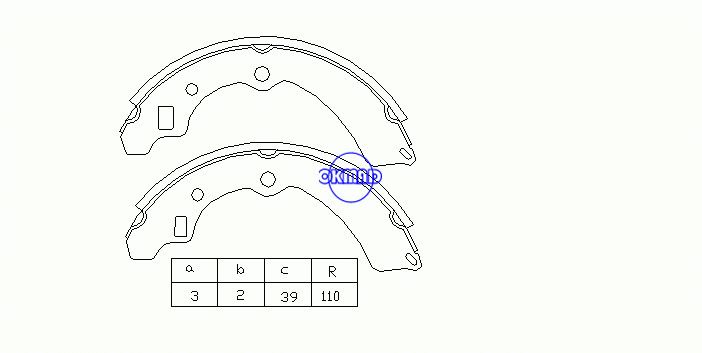 Véhicule tout-terrain fermé SUZUKI SAMURAI JIMNY MAZDA AZ OFFROAD Sabots de frein à tambour FMSI: 1408-S600 OEM: 53200-60871 FSB340 FN-9921 K9921 GS8548, OK-BS065