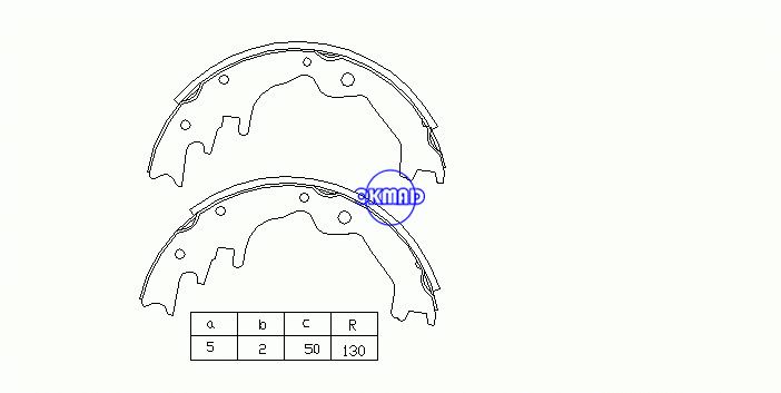 MAZDA B-SERIE (UF) MPV I (LV) TITAN Trommelbremsbacken FMSI:2172-S590 OEM:UB71-26-330 FSB343 FN-3378 K3378 GS8550, OK-BS072