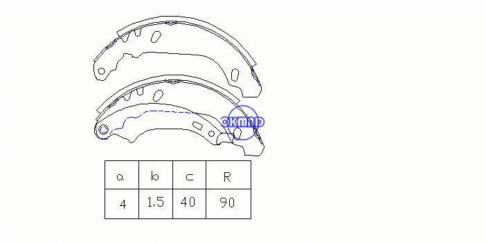 रेनॉल्ट क्लियो II बॉक्स ड्रम ब्रेक जूते OEM: 7701205758 FSB584 GS8669, OK-BS263