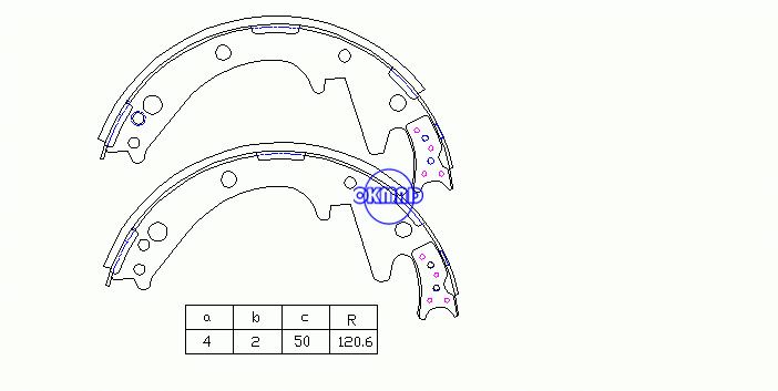 MITSUBISHI mâchoires de frein à tambour OEM: MB134967 MB134968 MB134969 K6640 FN-6640 GS7210, OK-BS518